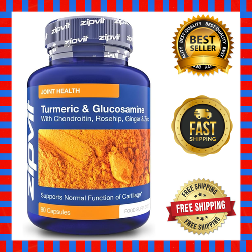 Turmeric and Glucosamine With Chondroitin, Rosehip, Ginger & Zinc 90