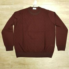 Maglia UOMO lana merino a trecce "Principe del foro" Blu o bordeaux 52 54 56 58