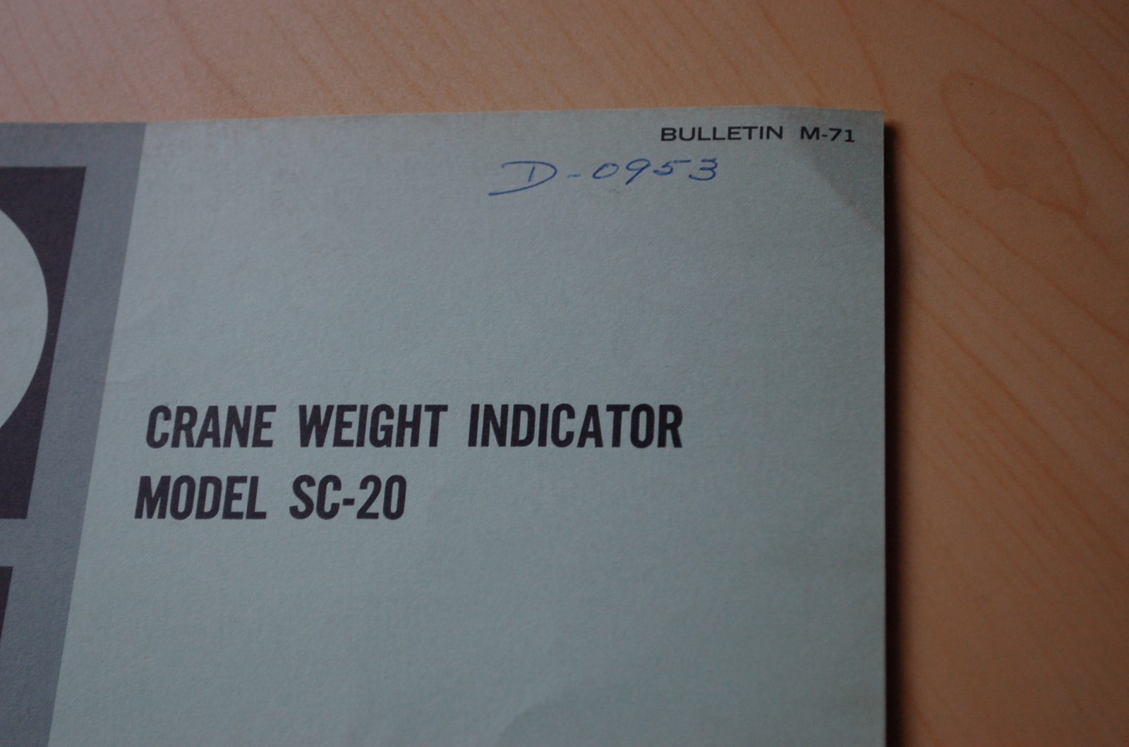 MD MARTIN DECKER Crane Weight Indicator Owner Operator Operation Manual