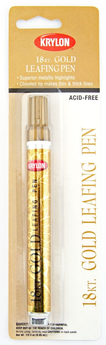 Krylon 18Kt Gold Metallic Leafing Pen Paint Marker Chisel Tip 18K