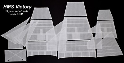 Heller HMS Victory 1:100 - set of 18 sails for model sewed on CNC machine