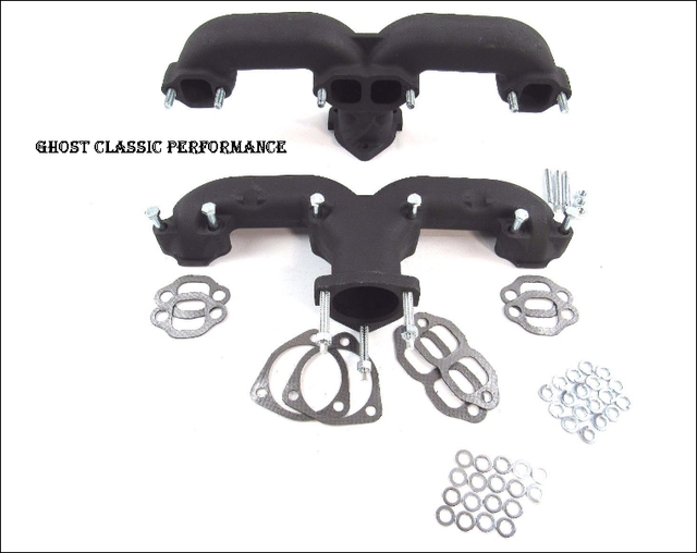 Chevy SBC 305 350 383 Cast Iron Ram Horn Exhaust Manifolds Corvette