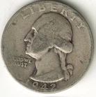 USA - 1942P - Washington ¼ $ - Silver Eagle - no mint mark - #16392RG