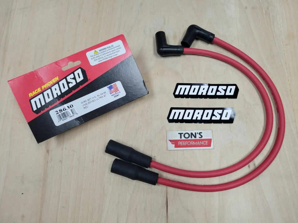 Moroso 28630 Harley Davidson Sportster XL Kit de cables de bujía 04-06 Ultra 40 Rojo Foto 4 de 4