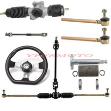 Full Steering Wheel Gear Shaft Rack Pinion Tie Rod Kit for 4 Wheeler Go Kart ATV