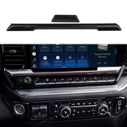 For Chevrolet Silverado Carbon Fiber Center Control Dashboard Panel Trims Cover