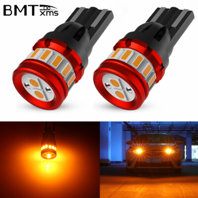 2x T10 168 194 192 2825 LED Side Marker Light Bulbs Amber 3000K Super Bright