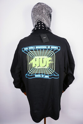 Huf Worldwide Skateboard Shirt T-Shirt Tee Longsleeve Total Spectrum Black in XL