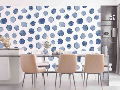 3D Watercolor Blue Halo Self-adhesive Removable Wallpaper Murals Wall 10