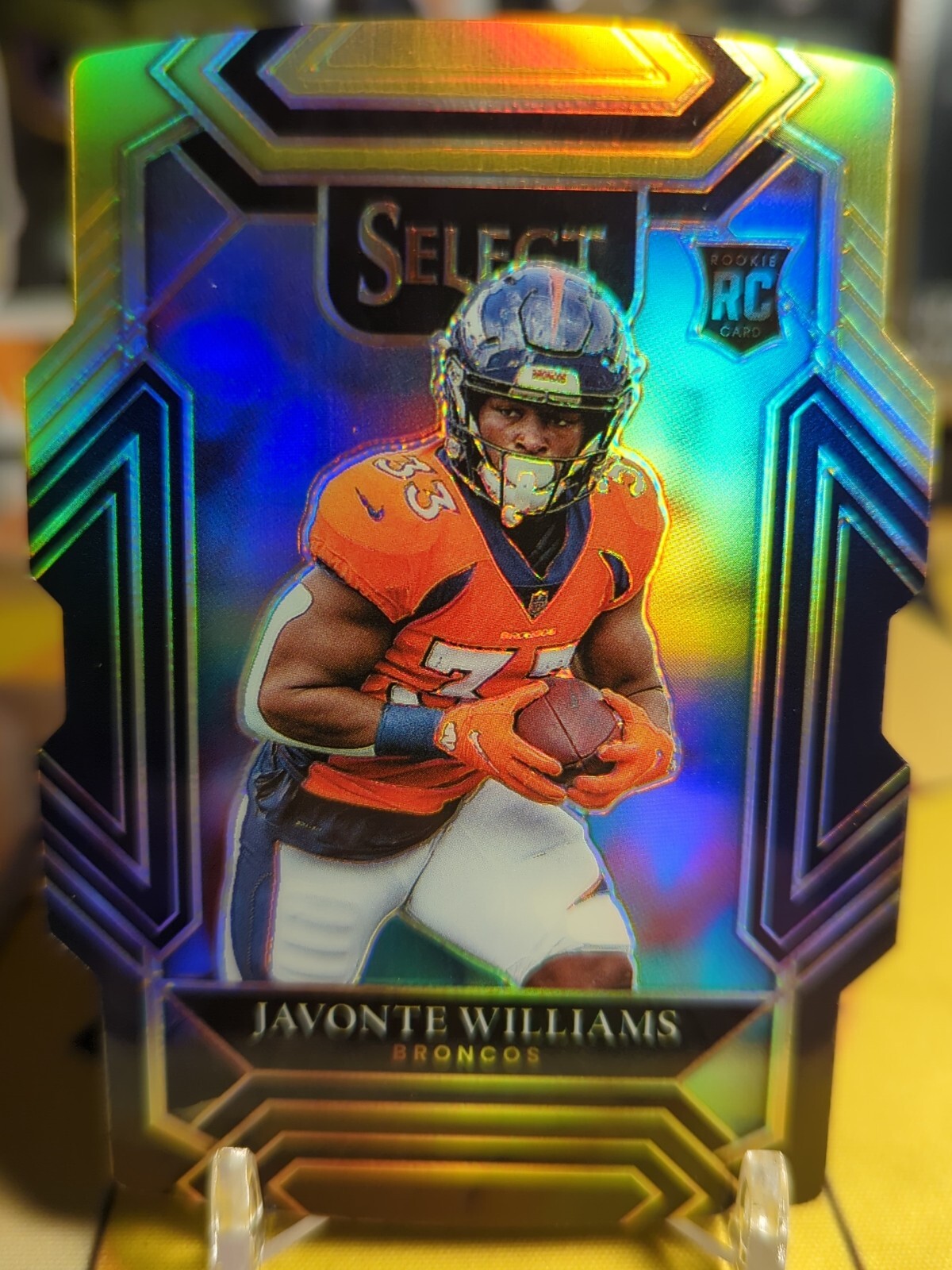 2021 Panini Select Javonte Williams RC Club Level Black & Gold Die-Cut Prizm