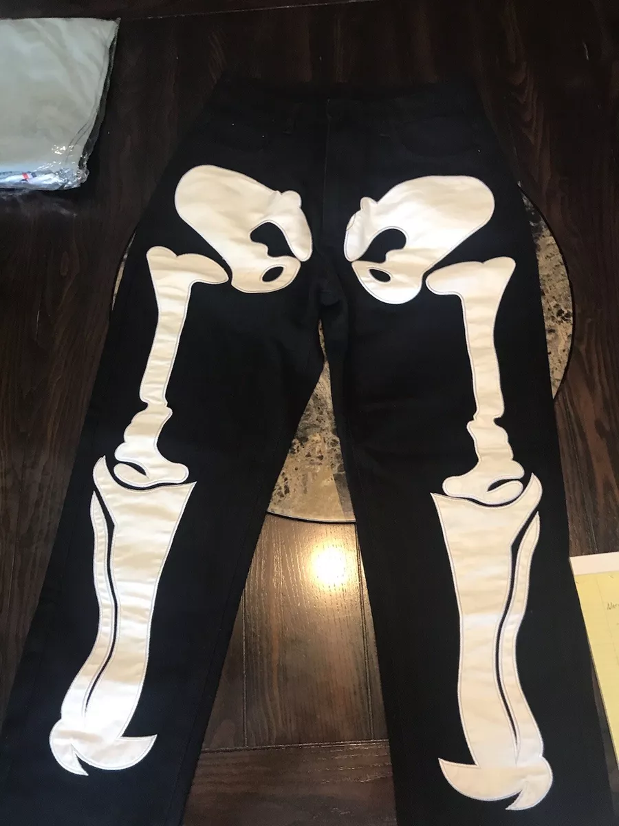Skeleton Bones black jeans Women M