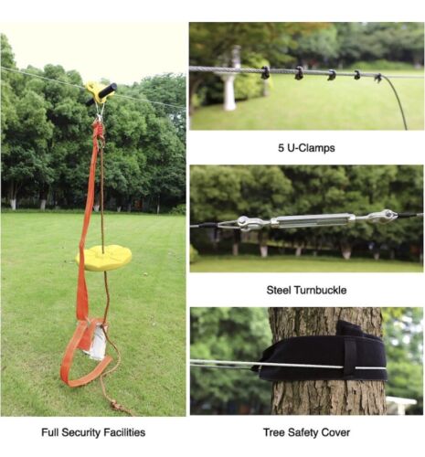 Zipline Kits for Backyard Adults & Kids Playground Games Outdoor (140 Feet) - Picture 4 of 7