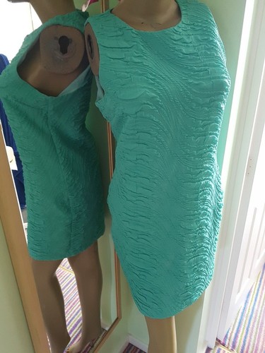 BRAND NEW ASOS CRINKLE GREEN 60S STYLE MINI DRESS SIZE 14 BNWT - Picture 6 of 6