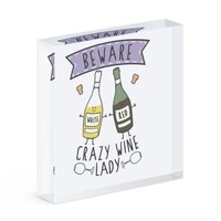 Beware VerrüCkte Wein Damen Acryl Foto Block Rahmen Lustig Mutter Muttertag