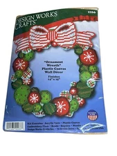 Design Works Yarn Wreath Craft Kit Ornaments NEW 14” X 15” Finished Wall Decor