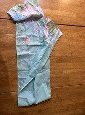 Vintage Avon Scarf Aqua Blue floral light weight Scarf 9x54  
