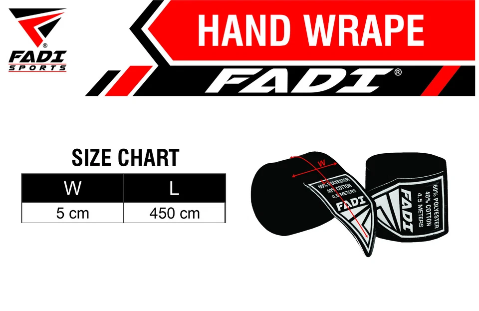 FADI MMA Hand Wraps 180" Semi Elastic Boxing Muay Thai Kickboxing Wrist Support - Image 2 of 2