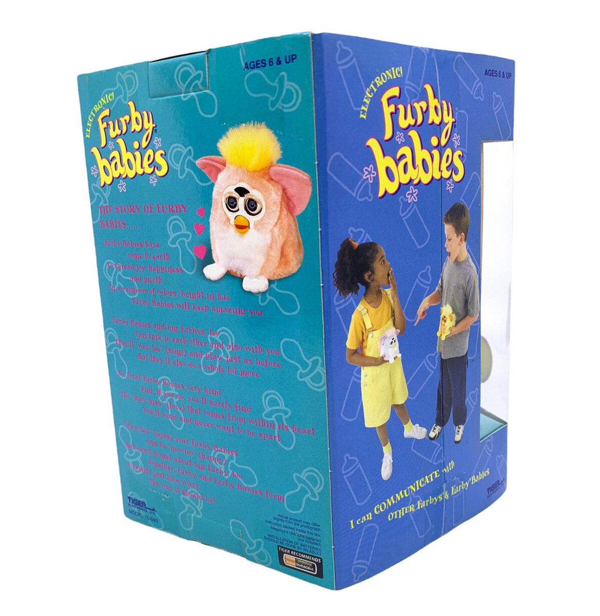 1999 Furby Babies White Blue Eyes 70-940 Tiger Electronics for