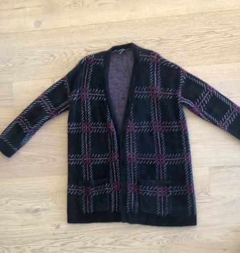 1.State Womens Plaid Cardigan Fuzzy 