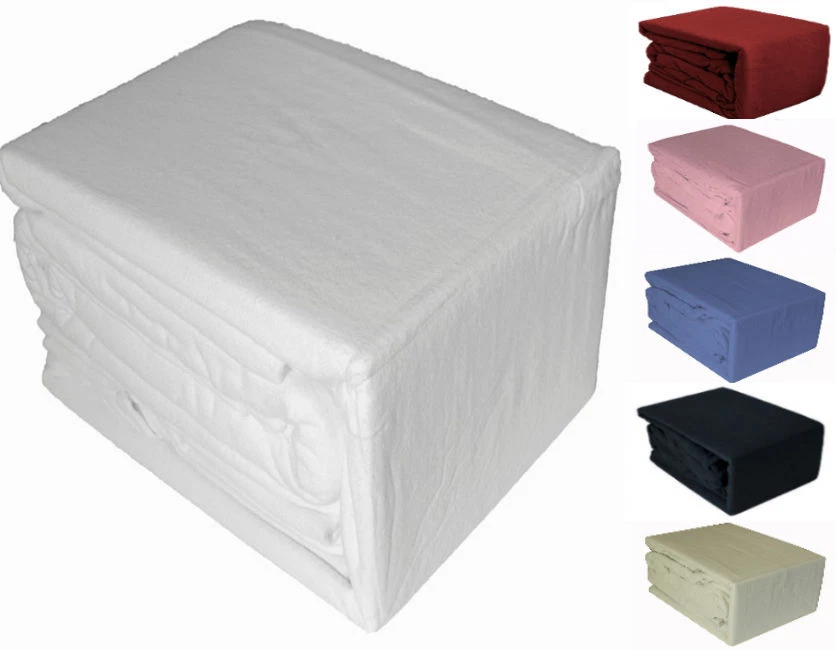 Flannelette Fitted Sheet 12" Extra Deep Brushed Cotton Sheets Bedding
