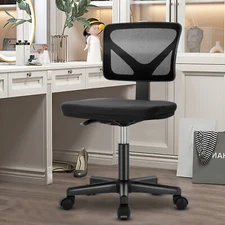 ZUNMOS Armless Office Chair Low Back Swivel Computer Task Chair Up to 200 lb