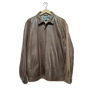 polo brown leather jacket