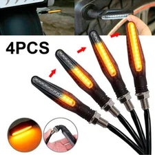 4 Pack Motorcycle Turn Signals Blinker Lights Amber Universal For Suzuki DRZ400s