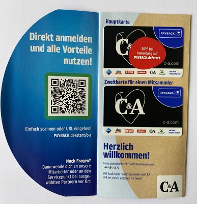 Payback Karte C&A | Starter-Set Haupt- und Zusatzkarte
