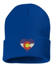 CUSTOM Embroidered Colorado Flag State Beanie Hat shirt Denver Skully Heart 