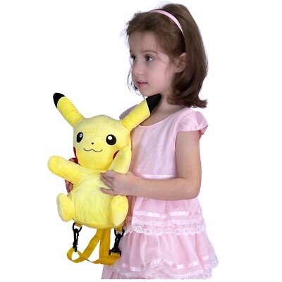 Pokemon PIKACHU Peluche 36Cm Mochila Para Niños Amarillo Plush
