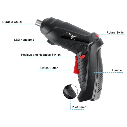 Cordless Screwdriver Rechargeable3.6V Portable Cordless Electric Power Drill Set - Picture 7 of 18