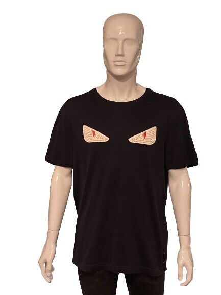 Genuine Fendi Bag Bugs Eyes Navy T-Shirt Red & White Eyes Genuine Fendi Bag Bugs Eyes Navy T-Shirt Red & White Eyes