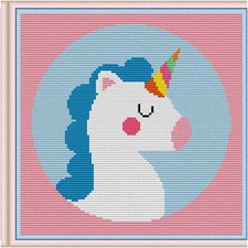 Magical Unicorn Cross Stitch Kit - 11CT Pre-Printed Pattern, Full Range of Stamp