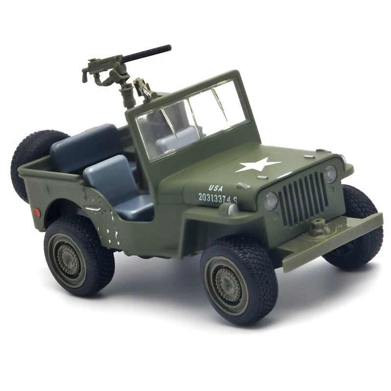 1:32 Willys Alloy Off-road Chariot Car Model Camouflage Military Vehicle Toy Hot - Image 2 of 4