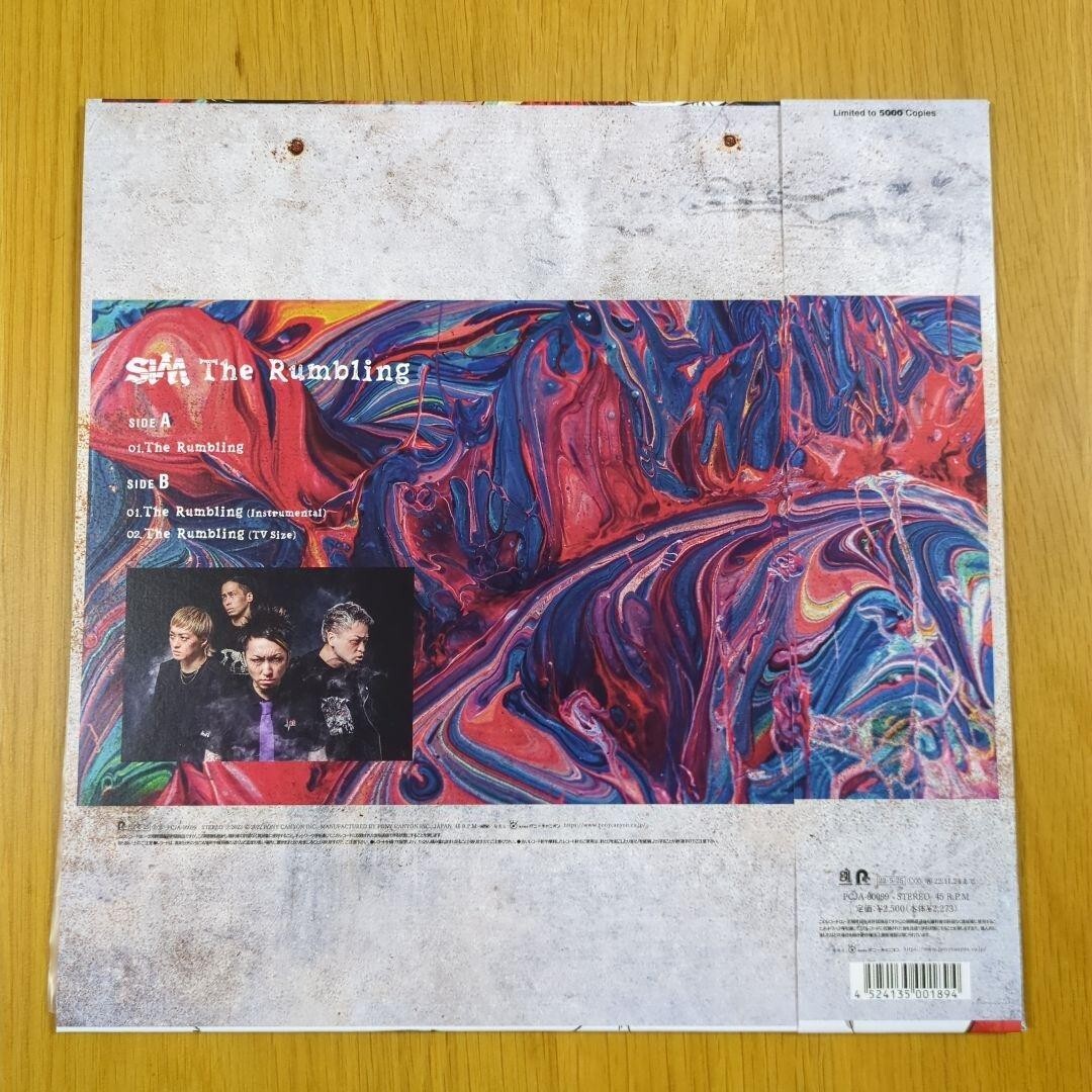 進撃の巨人 SiM The Rumbling IRIS OUT LP レコード SiM The Rumbling Attack on Titan Limited Edition 12