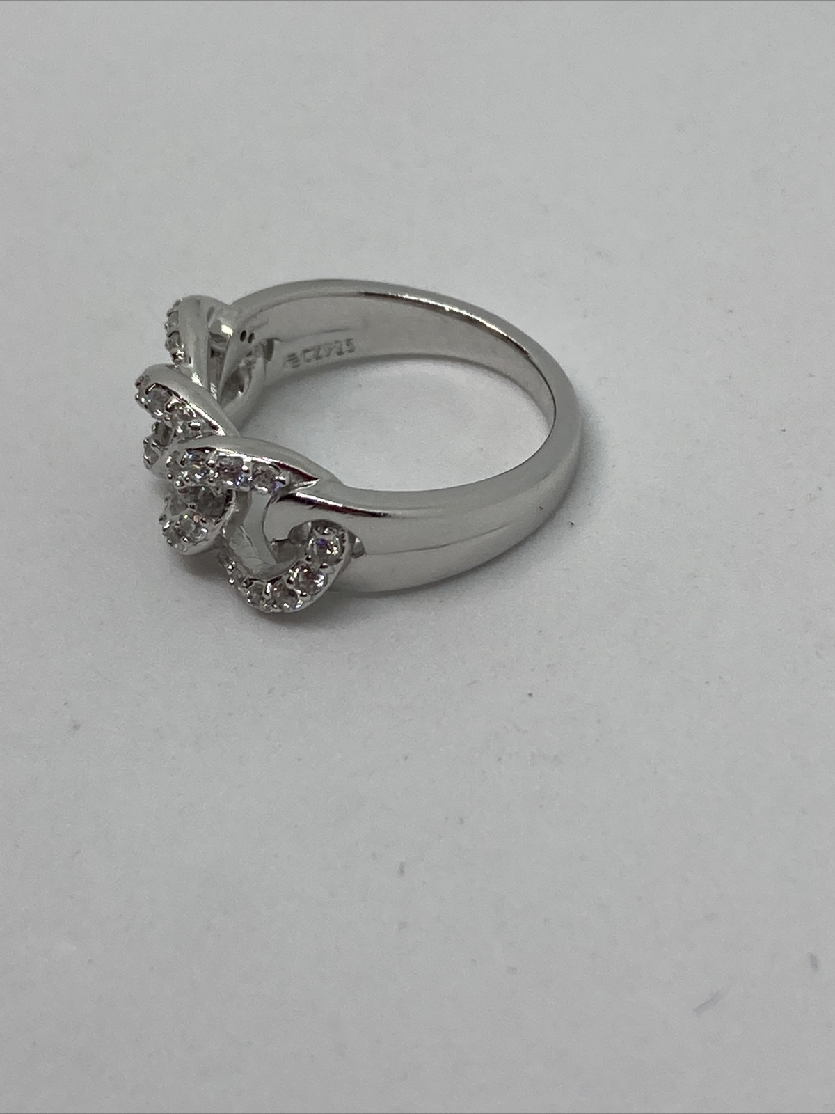 Sterling Silver Polished Three Interlocking Cz Ci… - image 4