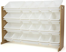 Toy Organizer with 20 Storage Bins, Natural/White