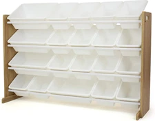 Toy Organizer with 20 Storage Bins, Natural/White