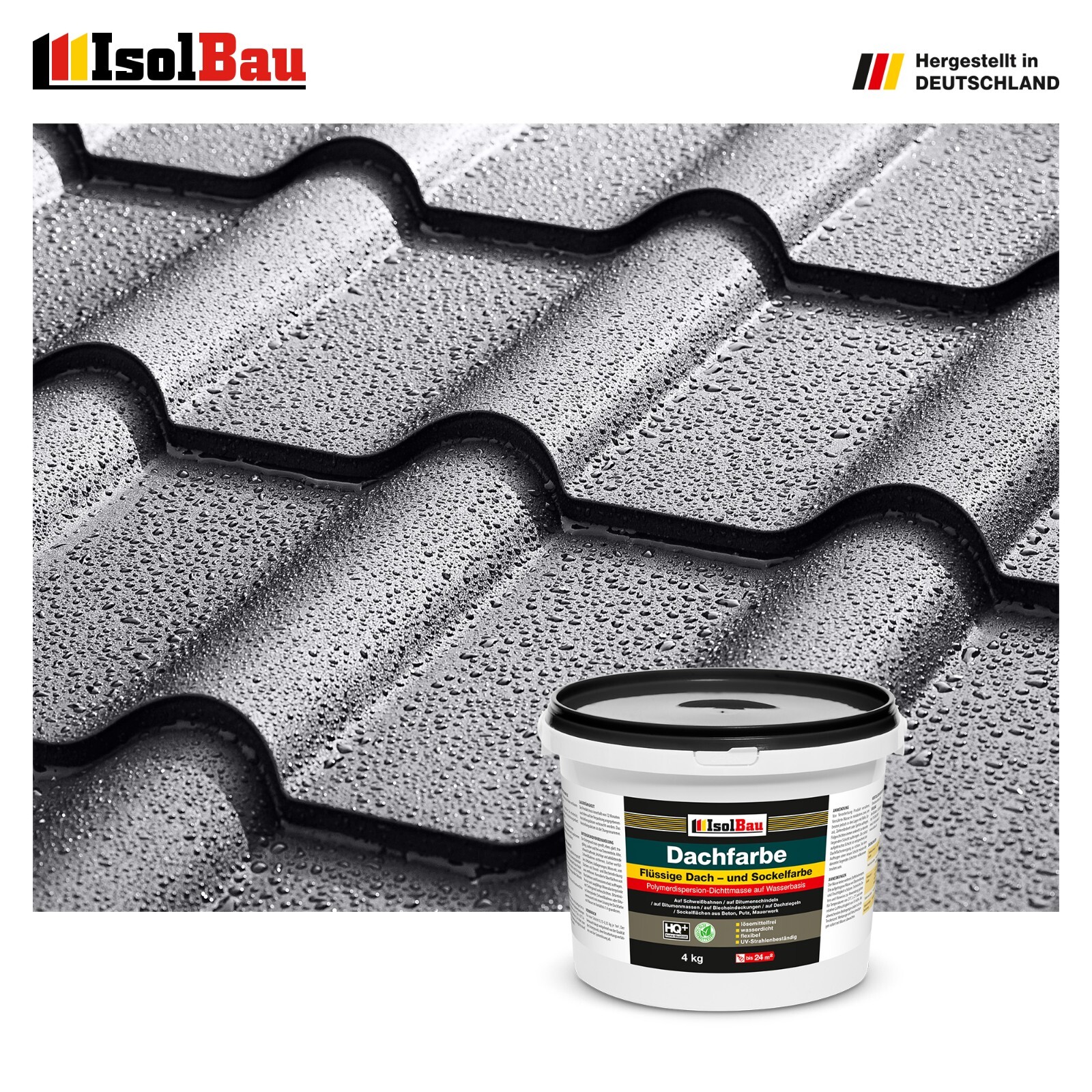 Superbau Dachfarbe Grau 4kg, Sockelfarbe WASSERDICHT