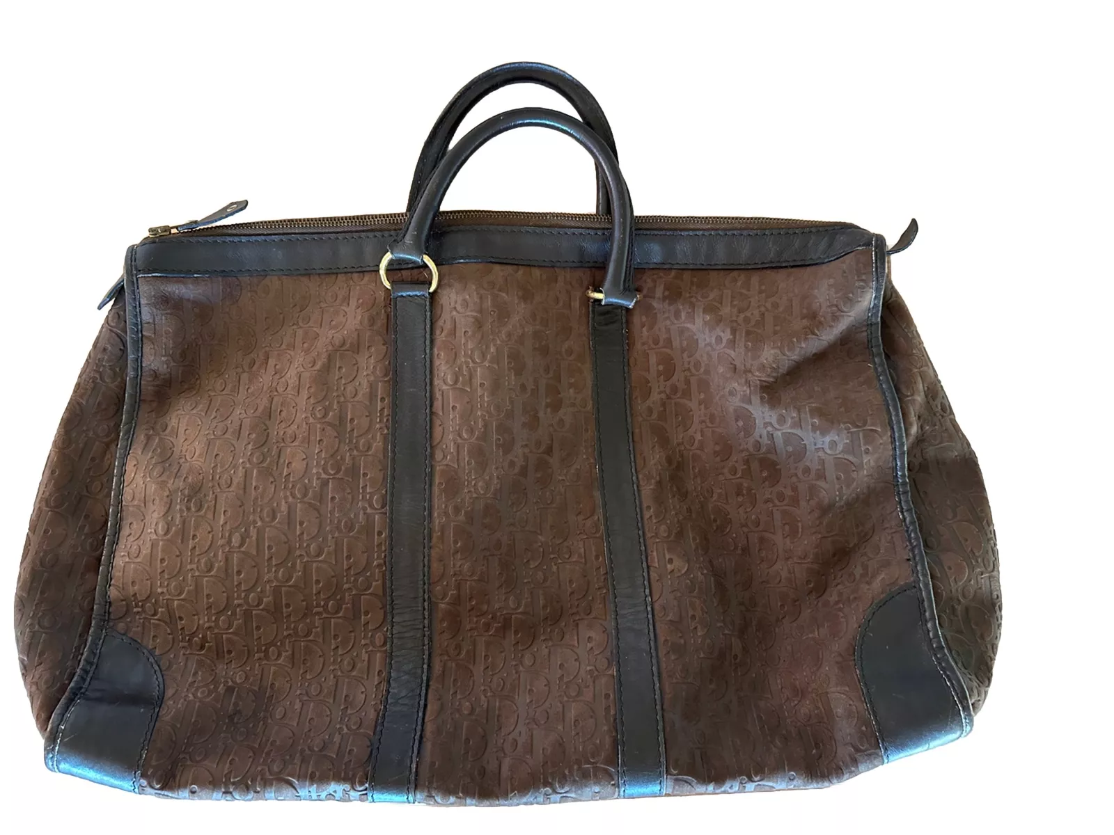 Grand sac en cuir vintage Christian Dior Bagages Trotter 20