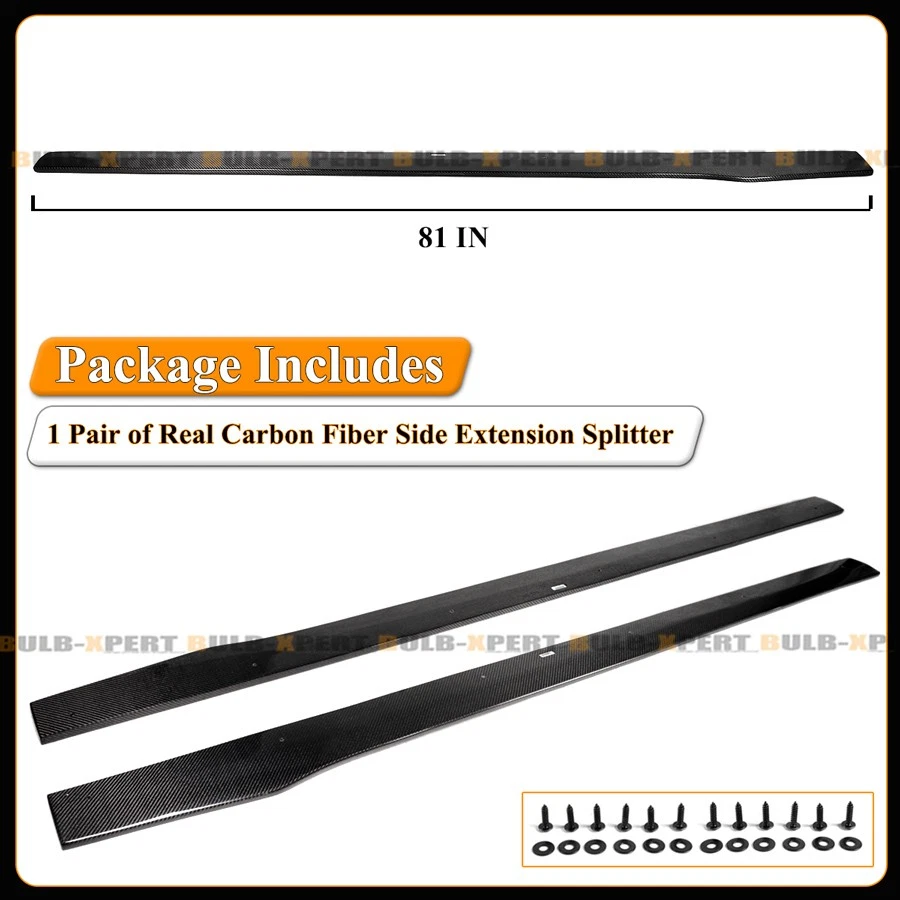 Extensión de faldón lateral de fibra de carbono para 15-21 Mercedes Benz W205 C300 C43 AMG CMT Foto 4 de 4