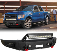 Ford F150 Front Bumper 2009-2014 Black Textured w/ Winch Plate LED Lights DRings