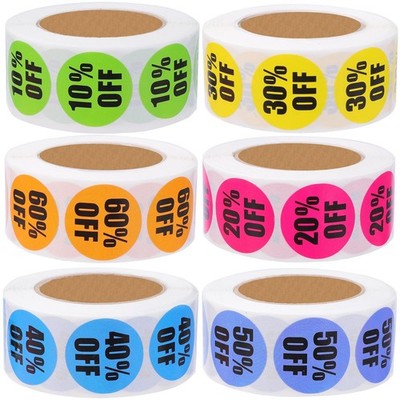3000 PCS Percent Off Stickers,Discount Stickers 10 to 60 Percent Off Clearanc...