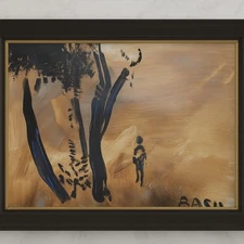 Original Abstract Figurative Acrylic Painting – 11x14 – Art by Basil