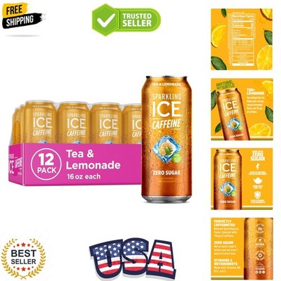Caffeine Tea + Lemonade Sparkling Water with Caffeine, Zero Sugar, with Antio...