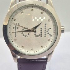 French Connection Time FC07AV Silver Dial Purple Strap Quartz Wristwatch