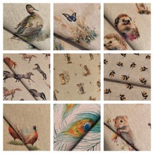 Animal & Birds Designs Linen Look Cotton Rich Fabric for Upholstery.