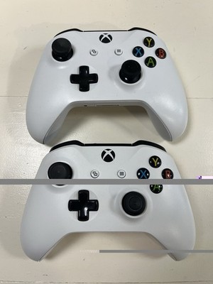 Lot of 2 Xbox One Wireless Controllers Model 1708 White - Stick Drift / Parts