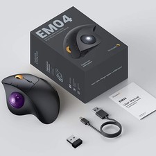 Wireless Trackball Mouse Ergonomic Wireless Rollerball Mouse Rechargeable Comput