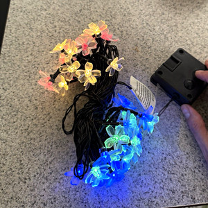 Abba Patio 50 LED Indoor/Outdoor Flower String Lights Multicolor Black Cord